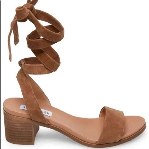 Steve Madden Shoes - STEVE MADDEN Brown Suede Block Heel Sandals